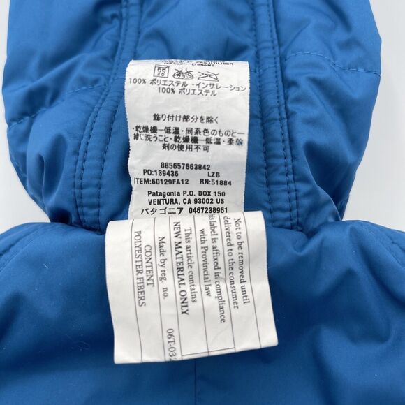 Patagonia Reversible Bunting 6 Months Blue Plaid Hood Style 60129 - Picture 4 of 6